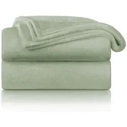 Kuschelige Fleecedecke von Blumtal, Oeko-Tex zertifiziert in grün von Blumtal