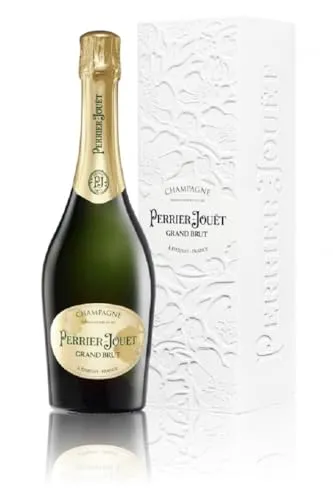 Champagner Perrier Jouët - Grand Brut mit Eco-Box - Weine: Hochwertiger Grand Brut aus 50 Crus, elegant und nachhaltig in einer minimalistisch gestalteten Öko-Box aus 100% Naturfaser.