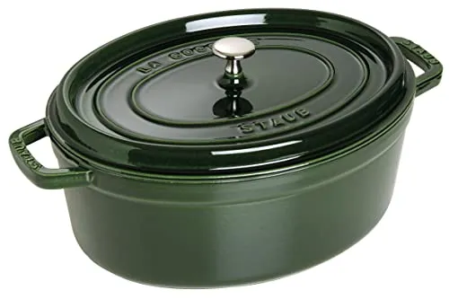 Staub Cocotte Einzelpfanne - 6,5 l, Grün - Küchengeräte und Zubehör, hochwertige Eisenguss-Pfanne für gleichmäßige Wärmeverteilung und perfekte Bratergebnisse.