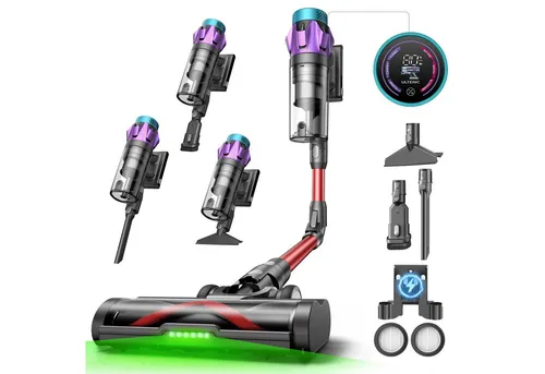 Ultenic Akku-Hand-und Stielstaubsauger UP18 PowerPro Akkustaubsauger,kabellos,76000PA,80min, 600 W, beutellos, 180°flexibles Biegegelenk, selbststehendes Design