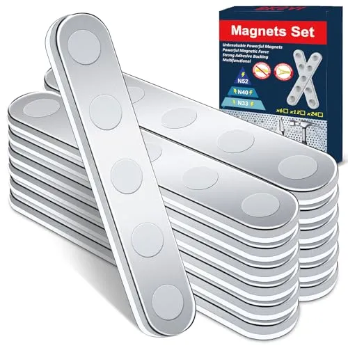 BKSAI Unzerbrechliche Neodym Magnete 12er Set, Selbstklebend und Stark
