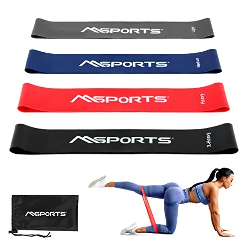 Resistance Bands Premium mit Tragetasche 4er Set - Leicht | Medium | Stark | Extra Stark - Fitnessband Trainingsband Gymnastikband