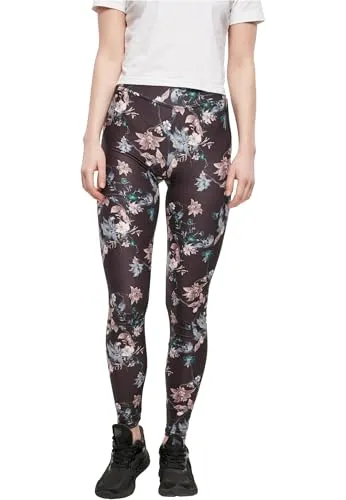 Urban Classics Damen Ladies Soft AOP Leggings, blacksoftflower, XS