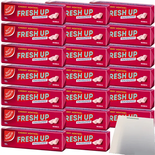 Gut&Günstig Kaugummi Cherry-Menthol Zuckerfrei 20er Pack 20x10 Stck. usy Block