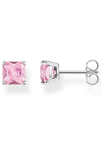 Thomas Sabo Ohrstecker mit pinken Steinen - Ohrringe für Damen aus 925er Sterling-Silber, mit großen pinken Zirkonia-Steinen im edlen Oktagonschliff, ideal für vielseitige Kombinationen und besondere Anlässe.