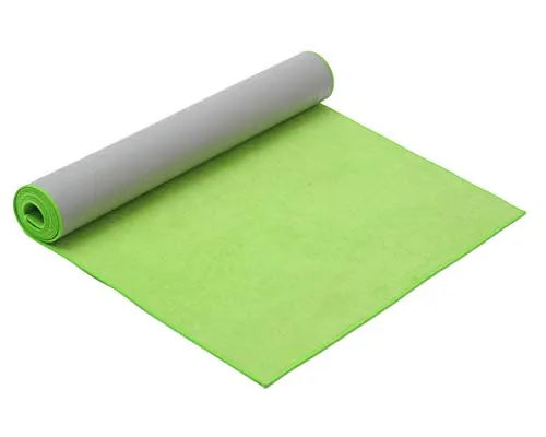 Yogistar Hot Yoga Yogamatte - Green, One Size - Sportmatte für Hot Yoga, allergikergeeignet und rutschfest dank Mikrofaser-Oberfläche und PVC-Unterseite. Ideal für intensives Training!
