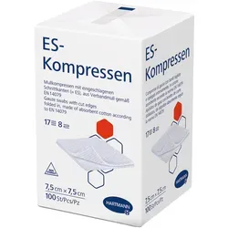 ES-KOMPRESSEN unsteril 7,5x7,5 cm 8fach 100 St von Paul Hartmann