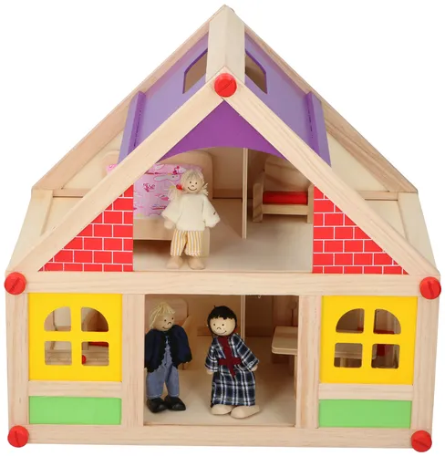Warenhandel König Puppenhaus aus Holz mit Möbeln und Puppen