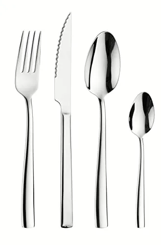 PINTINOX, 48-teiliges Besteckset AMALFI für 12 Personen, Edelstahl 18/10, Steakmesser mit gehärteter Klinge