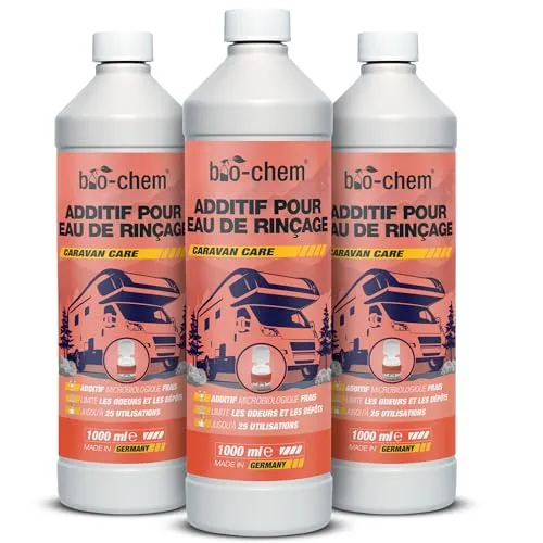 bio-chem Spülwasser-Zusatz 3x1L – Rinse-Reiniger für Campingtoiletten