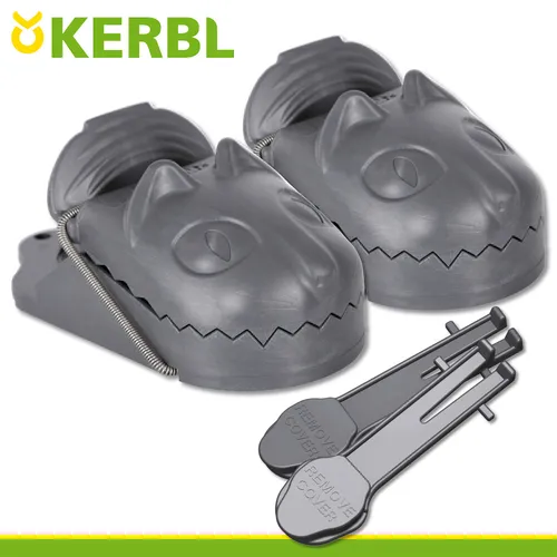 Kerbl 1 Set aus 2 x CIT Rattenfalle ratStop + 2 x Ersatzzungen