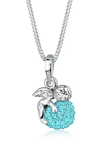 Elli Kette mit Anhänger Talisman Engel 925 Sterling Silber, mit Kristallen von Swarovski®, Engel