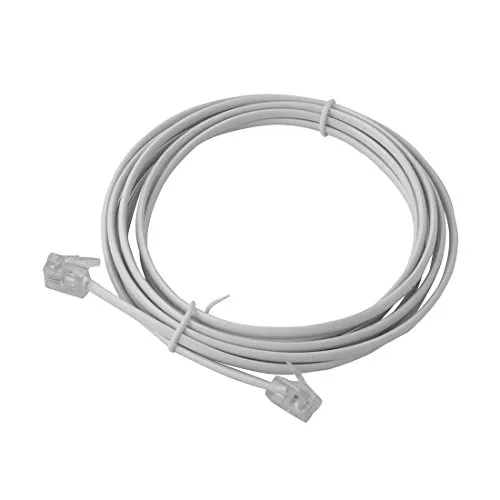 sourcing map 2m Telefonkabel RJ11 Modularkabel 6P2C Westernkabel RJ11 auf RJ11 Stecker Flachkabel für DSL Modems Netzwerkkabel Festnetztelefon Fax