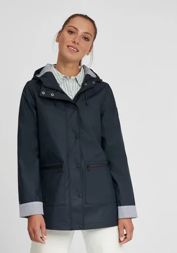 OXMO OXBecky Damen Regenmantel mit Kapuze für alle Jahreszeiten - Wasserabweisender Damen-Regenmantel mit Kapuze und zwei praktischen Taschen. Ideal für wechselhaftes Wetter und vielseitig kombinierbar für jeden Look.
