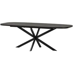 Esstisch Arros Ausziehbar 180-220x90 cm, Schwarz - Moderner Esstisch ausziehbar für flexible Essbereiche, ideal für gesellige Abende mit Familie und Freunden.