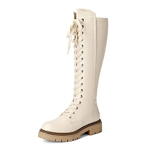 DREAM PAIRS Kniehohe Damenstiefel - Stylisch & Praktisch für Winter - Wanderschuhe: Diese kniehohen Damenstiefel bieten rutschfeste Laufsohle, warmes Fleece-Futter und einen modischen Look, perfekt für kalte Tage.