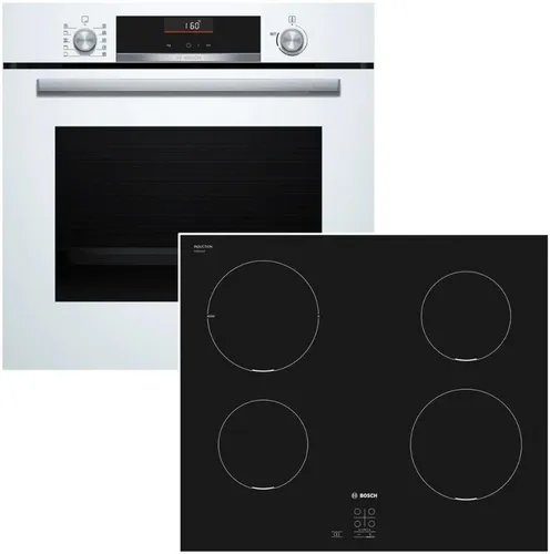 BOSCH Backofen-Set mit Induktionskochfeld und AutoPilot - Modernes Küchen-Set mit Einbaubackofen und rahmenlosem Induktionskochfeld. Air Fry Funktion für fettfreies Knuspern und EcoClean Direct für einfache Reinigung – ideal für effizientes Kochen in jeder Küche.
