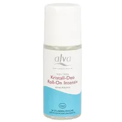 Alva Kristall Deo Roll on 50 ml - Deo für normale Haut mit 24h Schutz, sanft zur Haut dank Rosenwasser und Aloe Vera - ideal für intensive Transpiration.