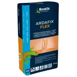 BOSTIK Fliesenkleber ARDAFIX FLEX GRAU 25 KG - C2TE Dünnbettmörtel für flexible Fliesenverlegung, ideal für Innen- und Außenanwendungen, sorgt für eine starke Haftung und Langlebigkeit.