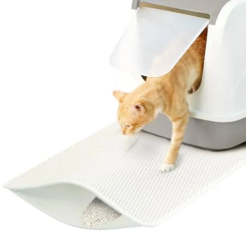 CanadianCat Company | Katzenklo Matte Katzenstreu Matte, Vorleger für Katzentoilette, Katzenmatte, Katzenstreumatte, Weiss, 60 x 45 cm