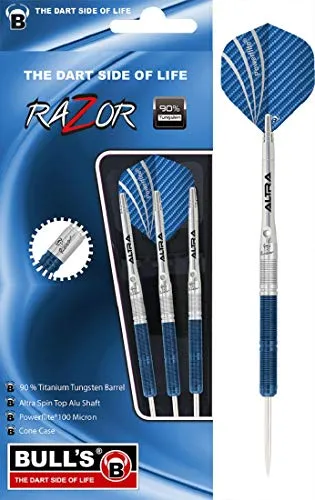 Bull's R1 Steel Dart, Silber/Blau, 21g