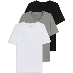 BOSS Hugo Herren T-Shirt Assorted 999, S - T-Shirts für Herren im praktischen Dreierpack, aus softer und atmungsaktiver Baumwolle mit stilvoller Logo-Stickerei.