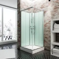 Schulte Komplettduschkabine Korfu II 89 x 89 x 202 cm - Komplettduschen mit elegantem Design und platzsparender Größe, ideal für kleine Badezimmer und sorgt für ein modernes Duscherlebnis.