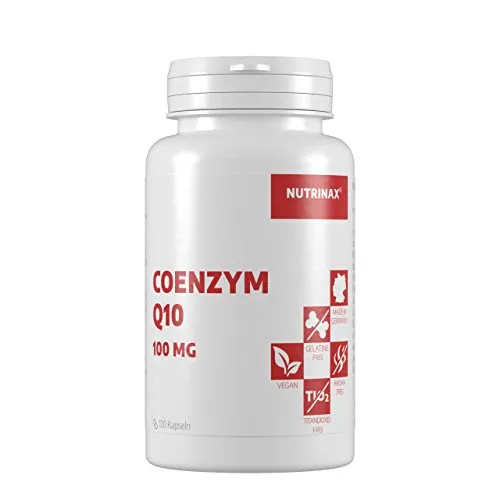 NUTRINAX | Coenzym Q10 | 100mg Q10 pro vegane Kapsel | 120 Kapseln | für 4 Monate | Made in Germany | vegan