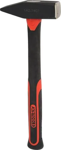 KS-Tools Schlosserhammer 142.1401, 1000g Kopfgewicht, mit Fiberglasstiel