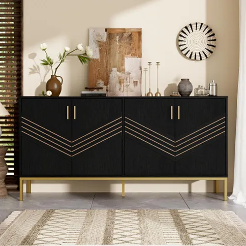 Stylisches Sideboard mit 4 Türen und Metallbeinen