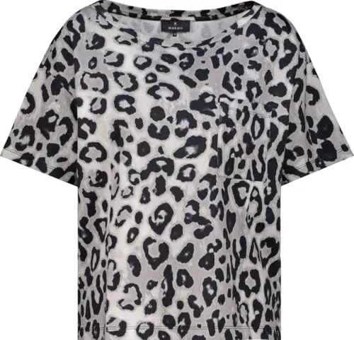 Monari American-Shirt braun S (36) - Stylisches American-Shirt in greige gemustert, aus 50% Baumwolle und 50% Modal, pflegeleicht und angenehm zu tragen – ideal für jeden Anlass!