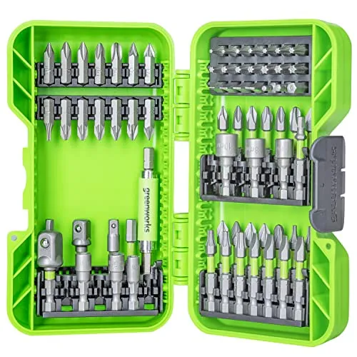 Greenworks gehärtete Schrauberbits (70 Teile umfassendes Set aus Pick and Click Bits passend für alle Akku-Schrauber)