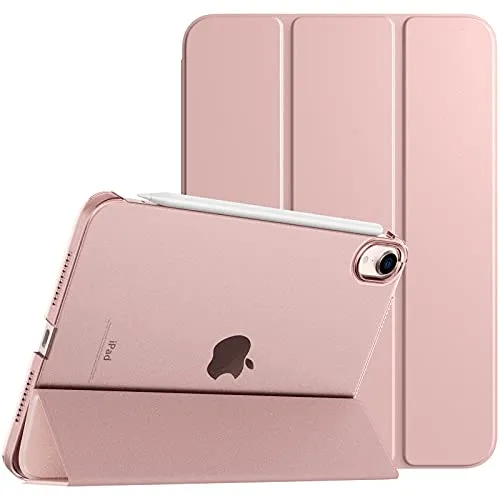 TiMOVO Hülle Kompatibel mit iPad mini 7 A17 Pro 8,3-Zoll 2024, iPad mini 6. Generation, Schlanke durchsichtige Cover Unterstützung Touch ID, Apple Pencil Aufladung, Auto Schlaf/Wach, Roségold