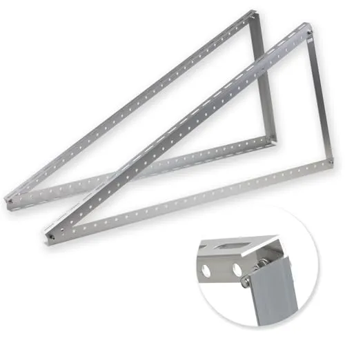 Protron Dreieck Flachdach Halterung Aufständerung verstellbar für Solarmodule PV bis 115cm Breite aus Aluminium - 2 Stück (0% MwSt. gemäß §12 Abs. 3 UStG)