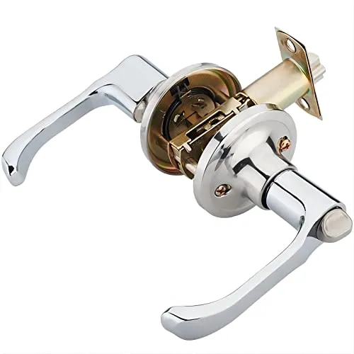 Qrity Türgriffe Türknauf mit Schloss/Schlüssel, Türbeschläge Türbeschlag für WC/Badezimmertüren, Verriegelung 60 / 70mm, 3 Metallschlüssel