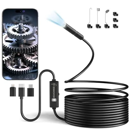 Ennovor Endoskopkamera 1920P HD mit Licht – 5m wasserdicht