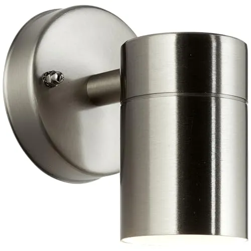 Lightbox Außen Wandlampe mit Glas Abdeckung in Edelstahl - moderne Outdoor Wandleuchte - 12 x 9 x 11 cm - GU10, max. 20 W - aus Metall/Glas