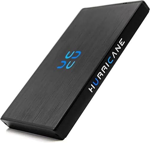 HURRICANE GD25612 tragbare externe Festplatte 2TB - Externe Festplatte, 2TB Speicherplatz, USB 3.0 für superschnelle Datenübertragungen, robust und tragbar für PC, Laptop, PS4, PS5, Xbox - kompatibel mit Windows, Mac, Linux.