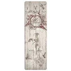 Bilderdepot24 Garderobenpaneel beige Holzoptik Retro Vintage Shabby Tiere Sprüche Welcome Butterfly (ausgefallenes Flur Wandpaneel mit Garderobenhaken Kleiderhaken hängend), moderne Wandgarderobe