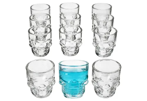 MamboCat Schnapsglas MamboCat 12x Totenkopf Schnapsgläser 5cl Shotgläser Likör Party Bar, Glas