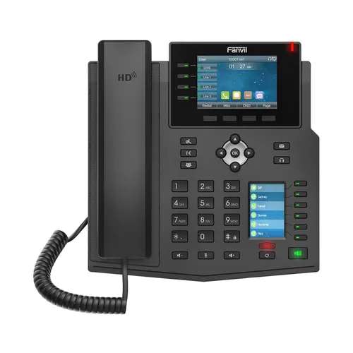Fanvil IP Telefon X5U schwarz V2 – Hochwertige Sprachqualität - Festnetztelefone mit Dual-color LCD, 16 SIP Lines und HD Audio für klare Kommunikation, ideal für Büros.
