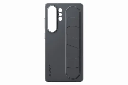 Standing Grip Case für Samsung Galaxy S25 Ultra - Schutz: Handyhülle in elegantem Schwarz mit praktischem Standfuß für komfortables Videoschauen und sicheren Halt.