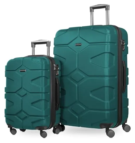 Hauptstadtkoffer X-Kölln 2er Set Rollkoffer (S & L) - Aquagrün - Praktisches Kofferset mit Bordcase (55 x 40 x 23 cm) für Flugreisen und großem Trolley (76 x 50 x 34 cm) für längere Reisen. Erweiterbar um 15% für mehr Stauraum. Robuste, leichte Hartschale und wendige 4-Rollen-Technologie sorgen für komfortablen Transport.