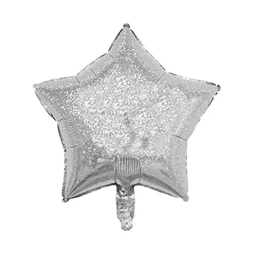 Kopper-24 Folienballon Stern 45 cm Luftballon Hochzeit Helium Ballon 18 Zoll Heliumballon Star Sternenballon XL Geburtsatag Party Deko Dekoration bunt JGA Folie SterneSilber (glitzernd)