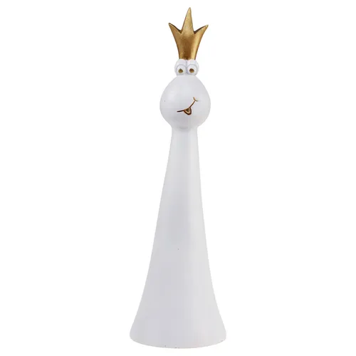 Froschkönig Dekofigur Weiß Gold 30,5cm – Märchenhafte Eleganz für Ihr Zuhause - Diese stilvolle Dekofigur bringt Frühlingszauber in Ihr Zuhause. Aus hochwertigem Polyresin gefertigt, verleiht sie jedem Raum einen modernen Akzent.
