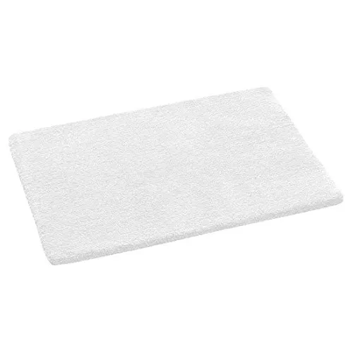 Rhomtuft Badteppich Square - Weiss 50 x 60 cm - Badematte mit Anti-Slip-Funktion, absolut rutschfest und flusenfrei – ideal für ein sicheres und komfortables Badezimmer