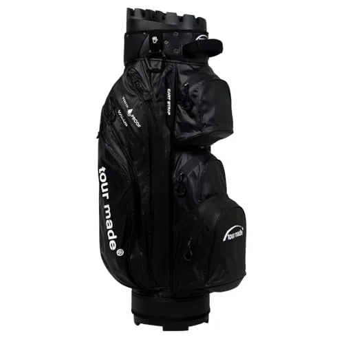 Tour Made Organizer Golfbag wasserdicht für Herren & Damen - Caddybags mit 100% wasserdichtem Design, 14-fach Organizer für optimalen Schutz der Schläger und viel Stauraum für Komfort während des Spiels.