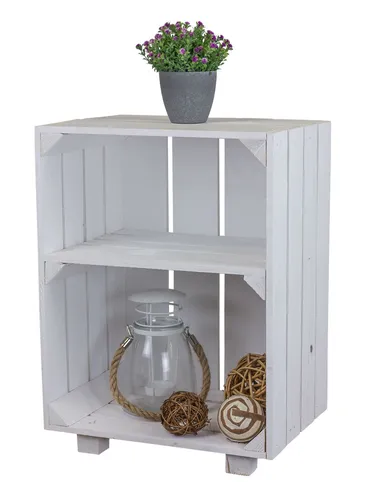 Weißer Nachttisch mit Ablagefach - Stylischer Beistelltisch aus Kiefer, ideal für Schlafzimmer und Wohnzimmer. Praktisches Ablagefach für mehr Ordnung und Stauraum.