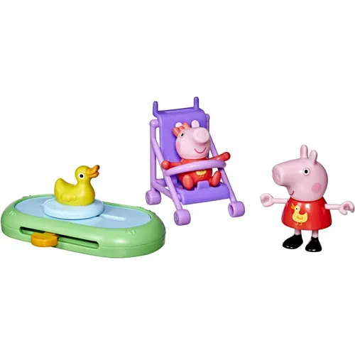 Hasbro Peppa Pig Peppa und Evies Spielpark Spielset - Entzückendes 4-teiliges Spielset mit Peppa und Evie im Partnerlook! Ideal für Kinder ab 3 Jahren, fördert die Fantasie und sorgt für oinktastischen Spielspaß.