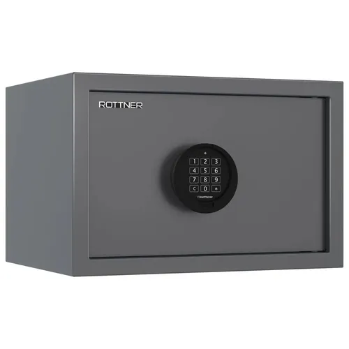 Rottner Wertschutzschrank S1 Praktik 30 mit Elektronikschloss - Robuster Schranktresor in Anthrazit für sicheren Schutz Ihrer Wertsachen. Mit digitalem Schloss und Sicherheitsbewertung EN 1, ideal für den professionellen Einsatz.